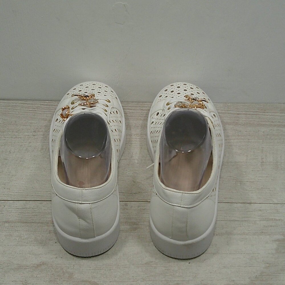DV by Dolce Vita Jeweled Bee White Eyelet Lace up Sneakers Tennis Shoes - Picture 8 of 14